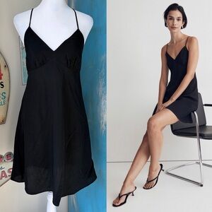 Madewell Black Layton Mini Slip Dress